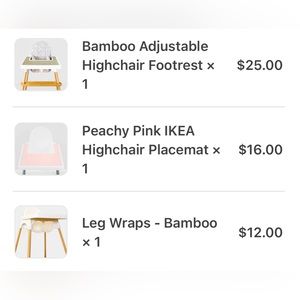 Yeah Baby Goods Ikea high chair foot rest, placemat & leg wraps.